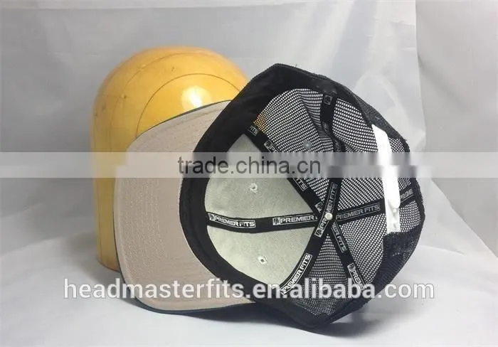 wholesale custom blank plain 3D embroidery flat brim trucker cap mesh cap