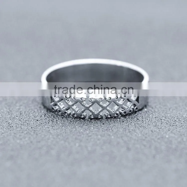 Stainless Steel 201/202 The Diamond Hollow out Ring and Band