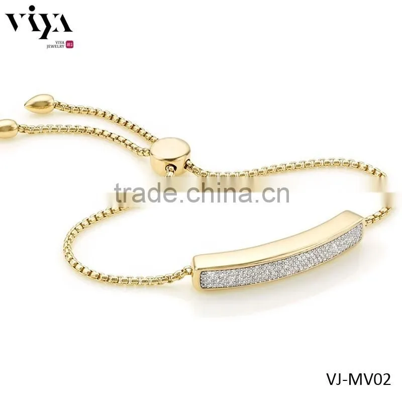 Wholesale micro setting zircon bracelet Braided stone beads Bracelet With Stainless Steel beads