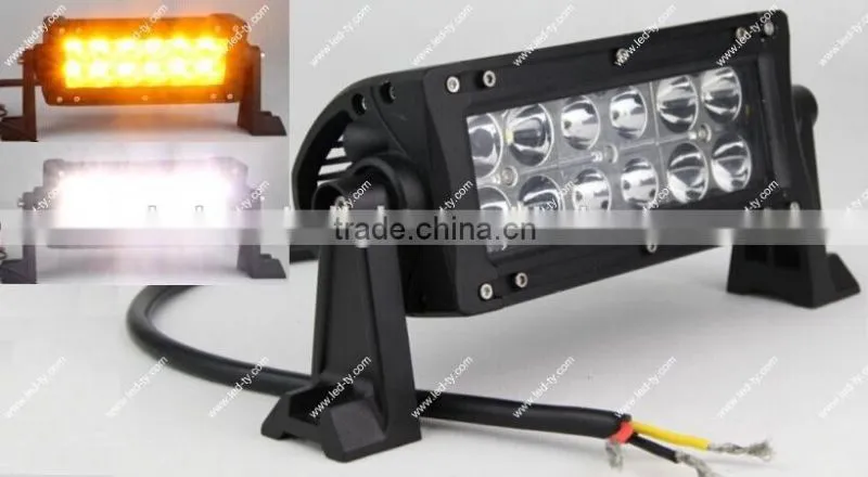 Super Bright 7.5'' LED Driving Light Bars Amber and White LED Light Bar 36w LED Work Light Bar