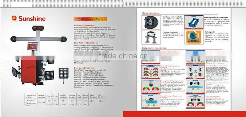 @car maintenance equipment 3d wheel alignment with ce