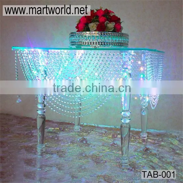high quality crystal table for wedding cake stands,acrylic wedding table decoration (TAB-001)