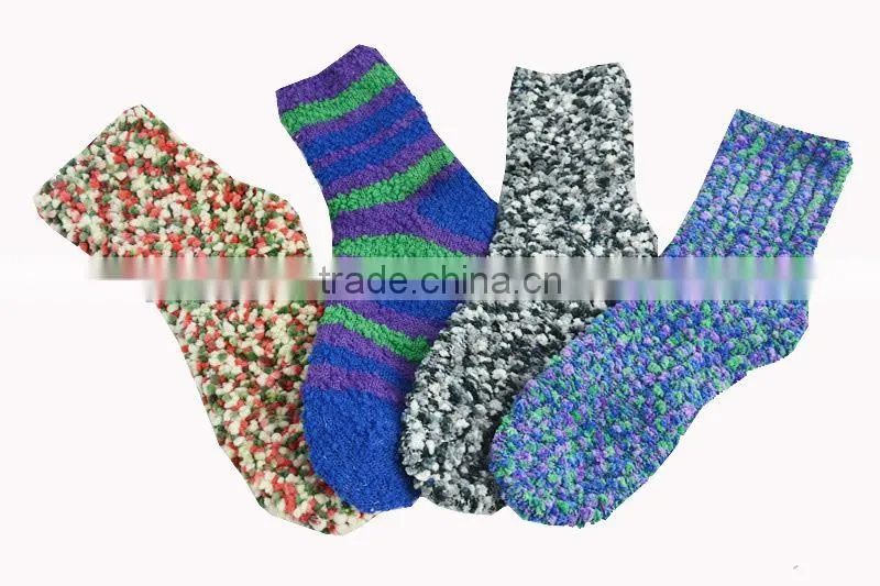 wholesale custom women microfiber polyester warm fuzzy socks
