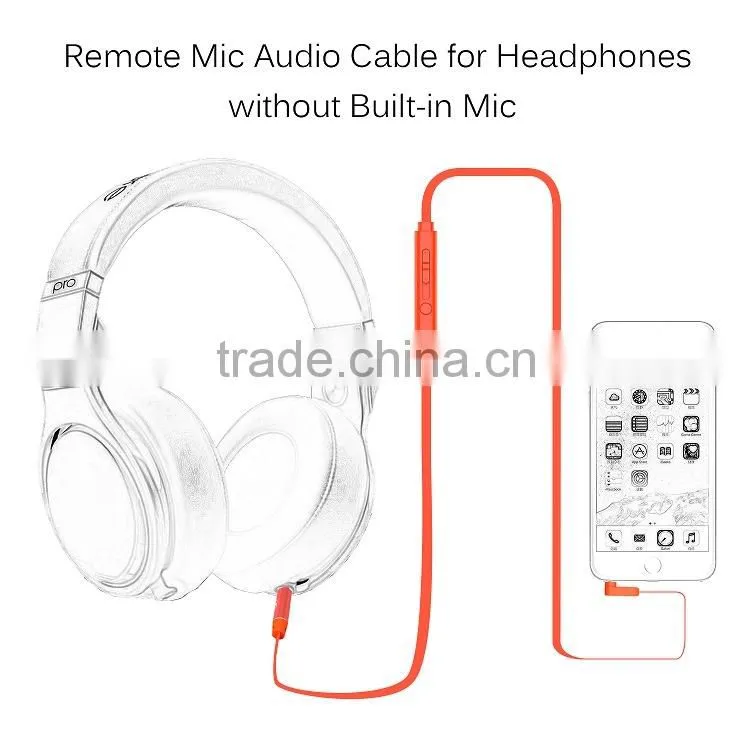 In-Line Remote Microphone 3.5mm Auxiliary Audio Cable with Voice Control