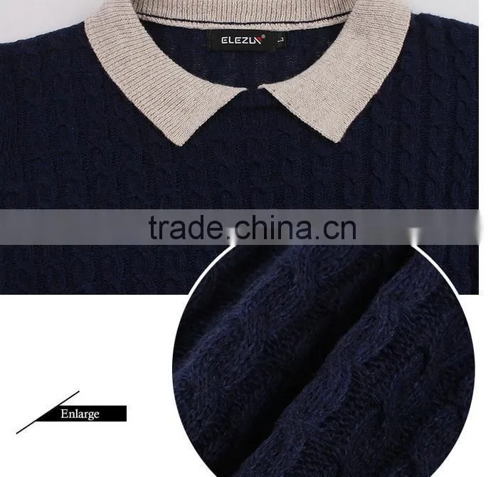 2014 latest European and American retro style high-end long-sleeve pullover polo-collar knitted woman sweater