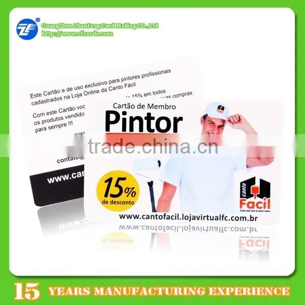 Factory Price Good Quality Customized Printed Plastic sample card for office