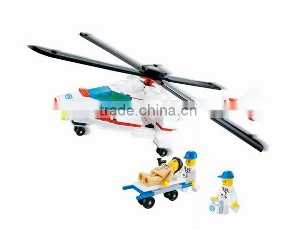 2014 Wangge creative education wholesale medical series rescue helicopter puzzle building blocks