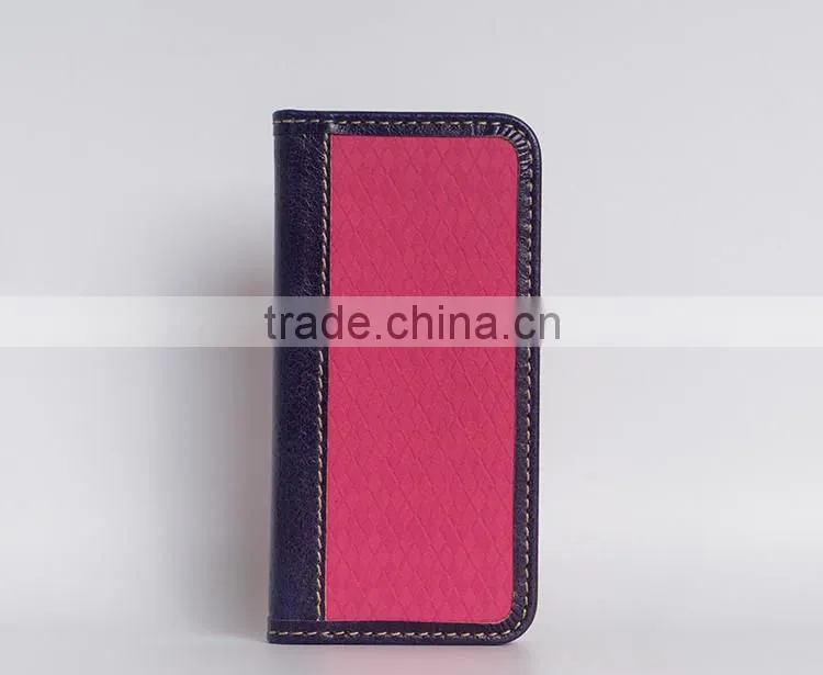 Hot card slot wallet genuine leather flip case for iphone6 plus