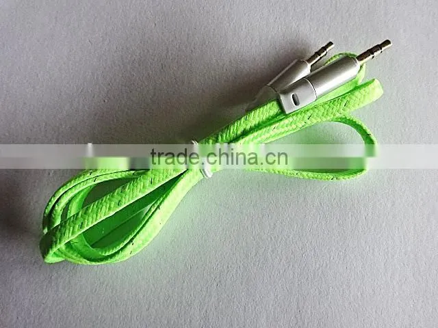 wholesales DC3.5mm flat braid metal audio cable