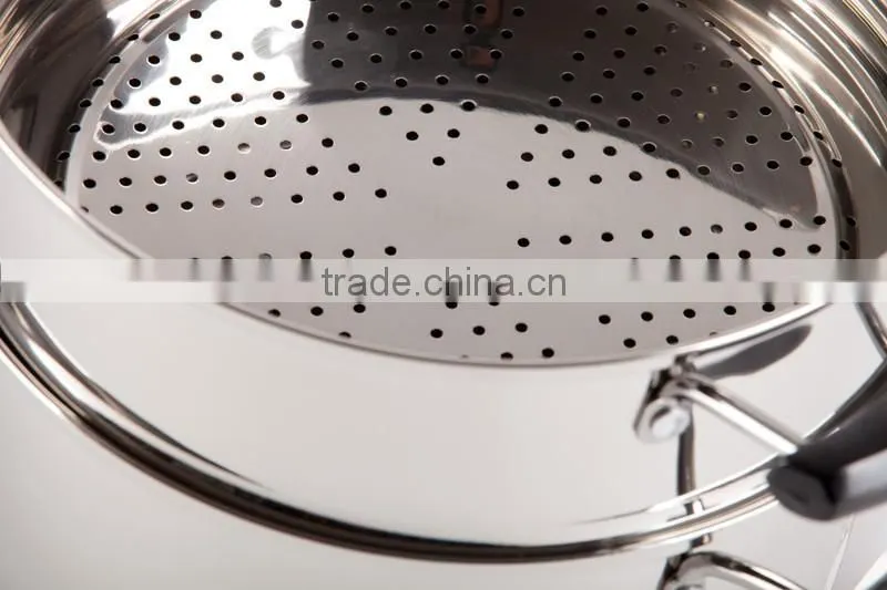 2015 New Charms 2 layers multi function stainless steel bamboo steamer pot with handle & lid, stainless steel steamer
