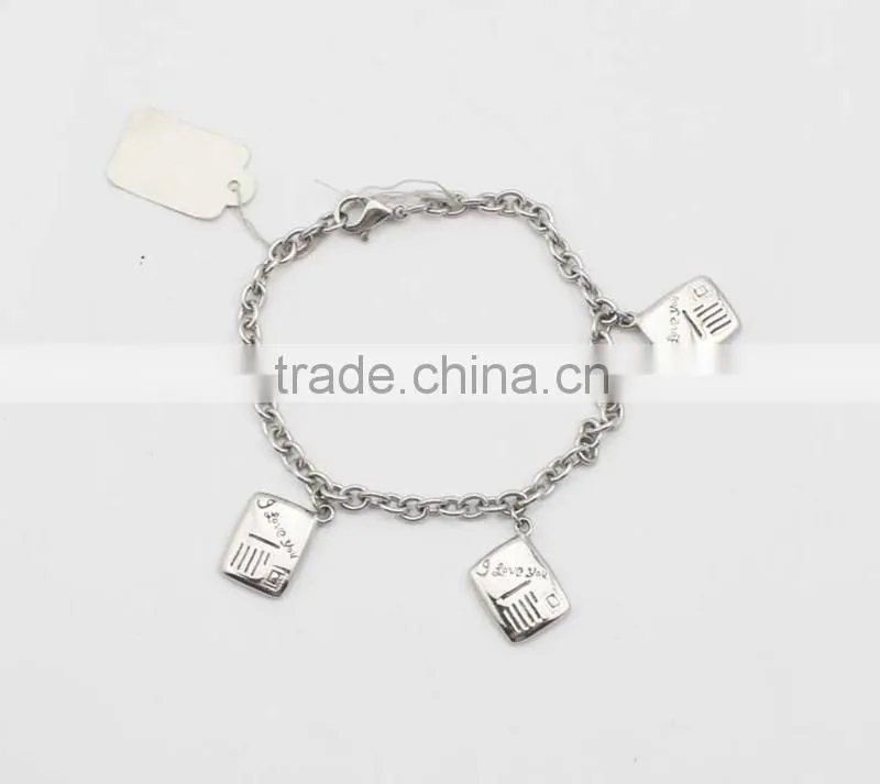 Factory Price Stainless Steel I LOVE YOU Tags Charm Bracelet Wholesale