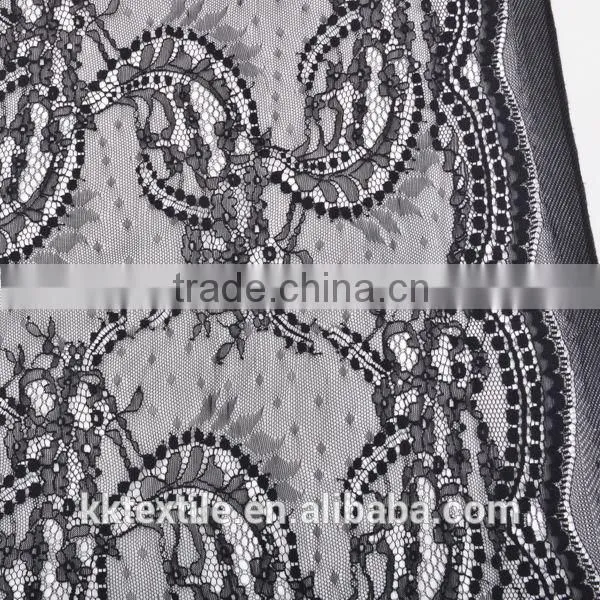 New arrival black rose for ladies dress lace fabric