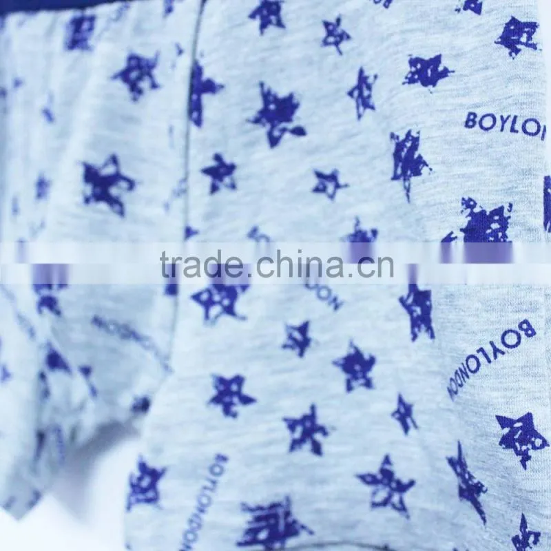 OEM boys shorts boxer with print organic cotton boy underwear