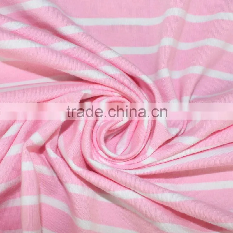 Women's Clothing High Quality t shirt 95 cotton 5 spandex stripe fabric