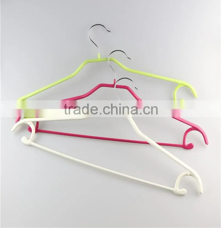 High Quality Plastic Coated Wire Pvc Coated Anti-Slip Metal Clothes Hanger