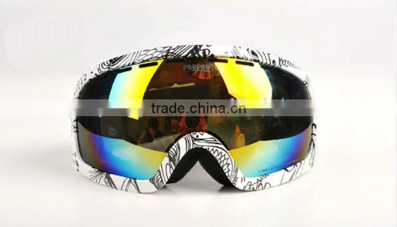 Proffessional Anti-fog,UV Protective Unisex Snow Goggles Doule Lens Wide Angle
