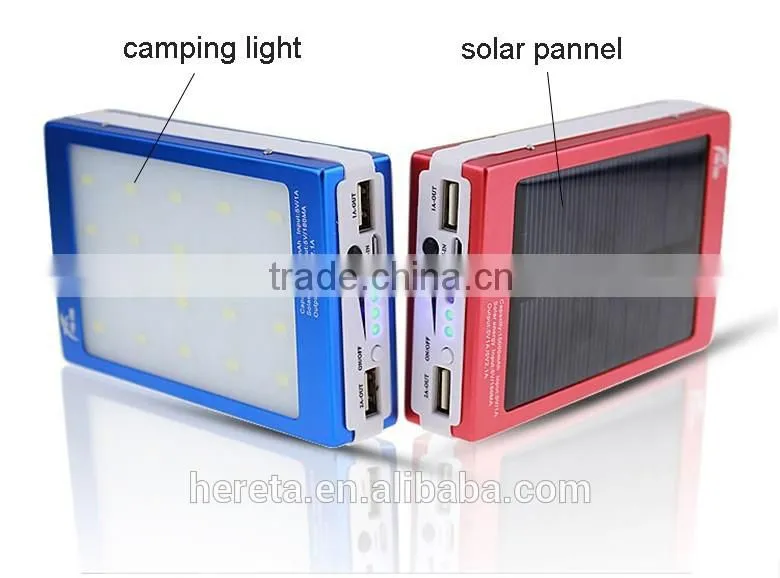 High capacity camping lantern solar power bank 12000MAH