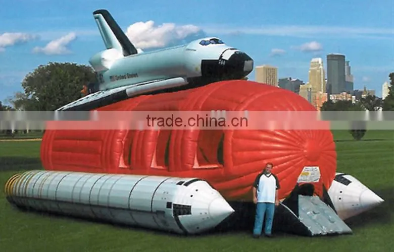 rocket shape outdoor obstacle course inflatables for kids