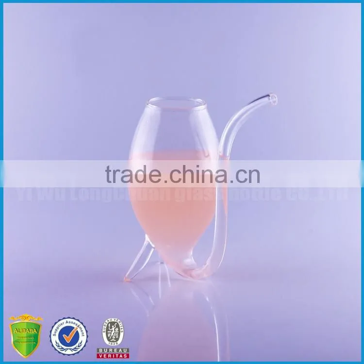 120ml drinking glass wine cup with straw