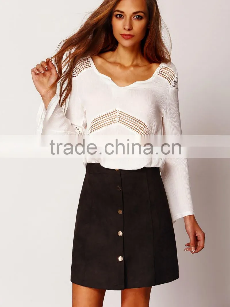 suede ladies designer skirt suits
