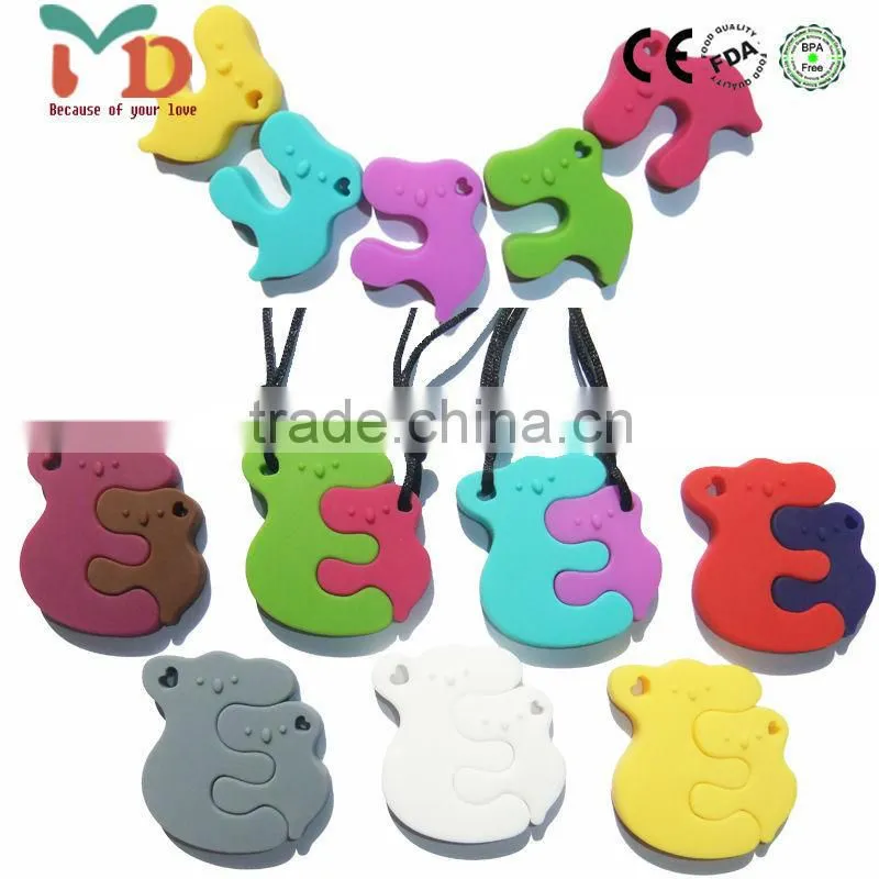 2014 Baby Teether Toys Food Grade Baby Teething Necklace/BPA Free Silicone Teething Beads For Jewelry