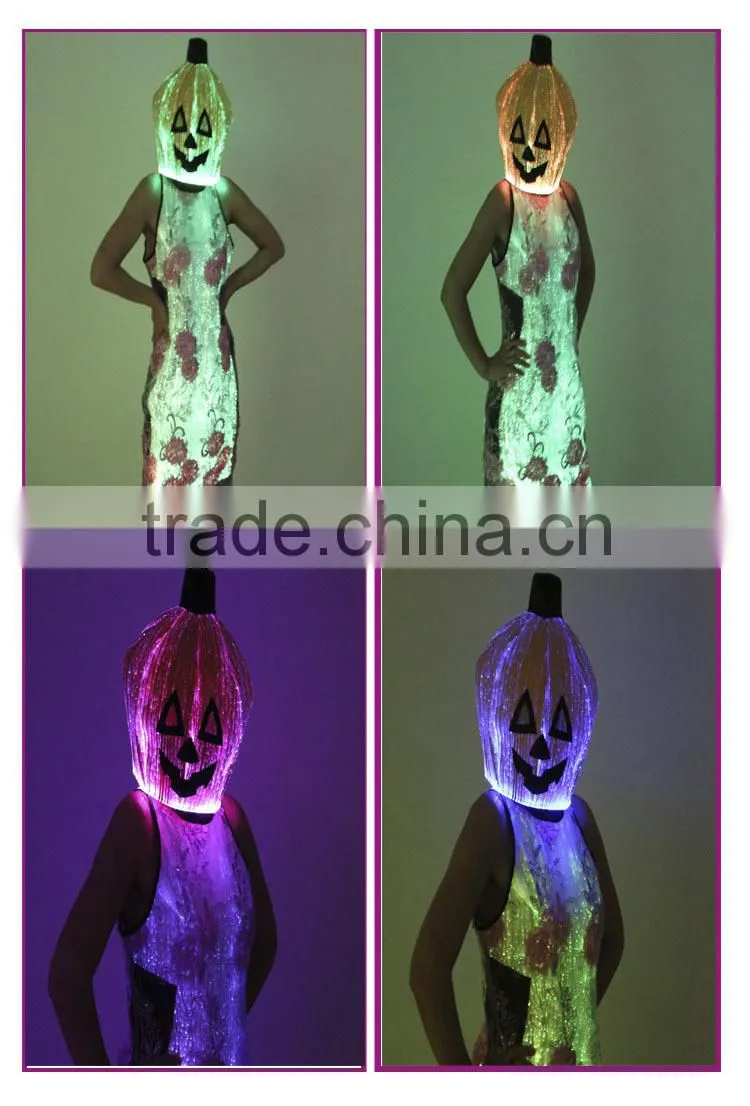 Light up hallloween pumpkin hat luminous newborn pumpkin hat for halloween decoration
