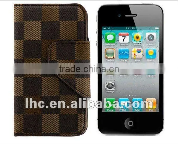 fashion design leather for iphone4 cover with deautiful appearance