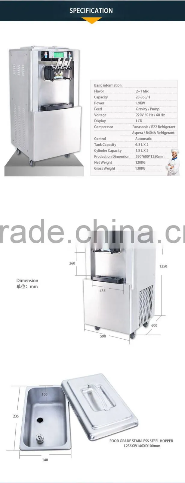 durable double pan fried ice cream machine price with best price