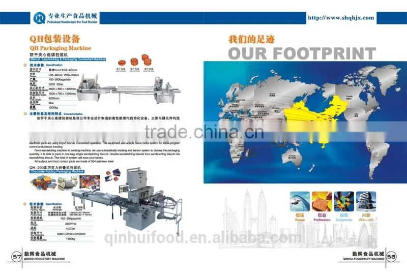 full automatic biscuit sandwiching & packing machine