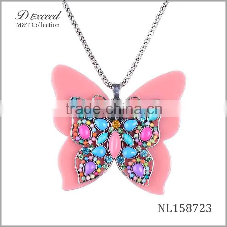 Yiwu jewelry factory butterfly pendant necklace, fashion necklace NL158722-28