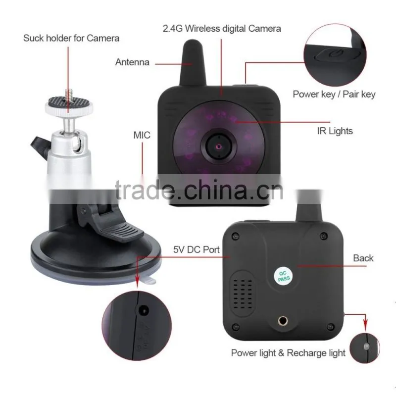 3.5 inch LCD Rechargable Battery 2.4GHz 30m Wireless Range Digital Color Video Baby Monitor IR Night version Security Camera