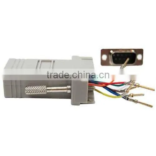 Black DB9 Male to RJ45 Modular Adapter