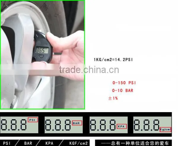 2psi 150psi Mini Key chain Digital Tire Pressure Gauge