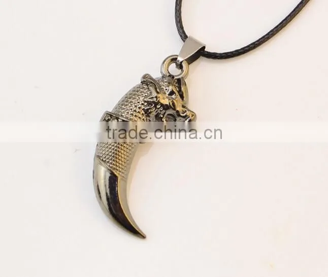 Popular PUNK charm wolf tooth pendants Necklace gift