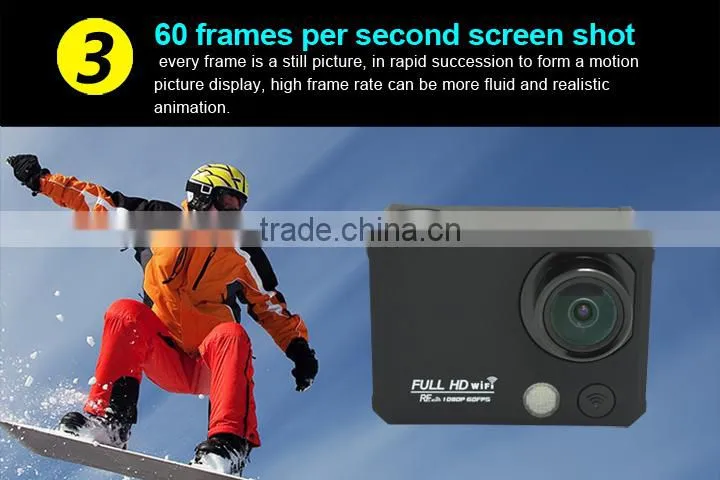 Wifi 1080p action camera support Snap shot & Burst shot & Slow motion & FPV