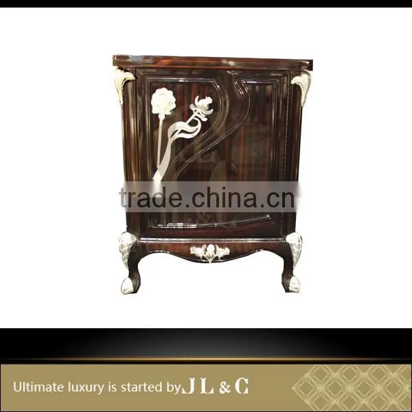 JB26-31 Bed stand with Gold Foil Camellia Flower Engraving from JL&C Luxury Classic Home Furniture (China Supplier)