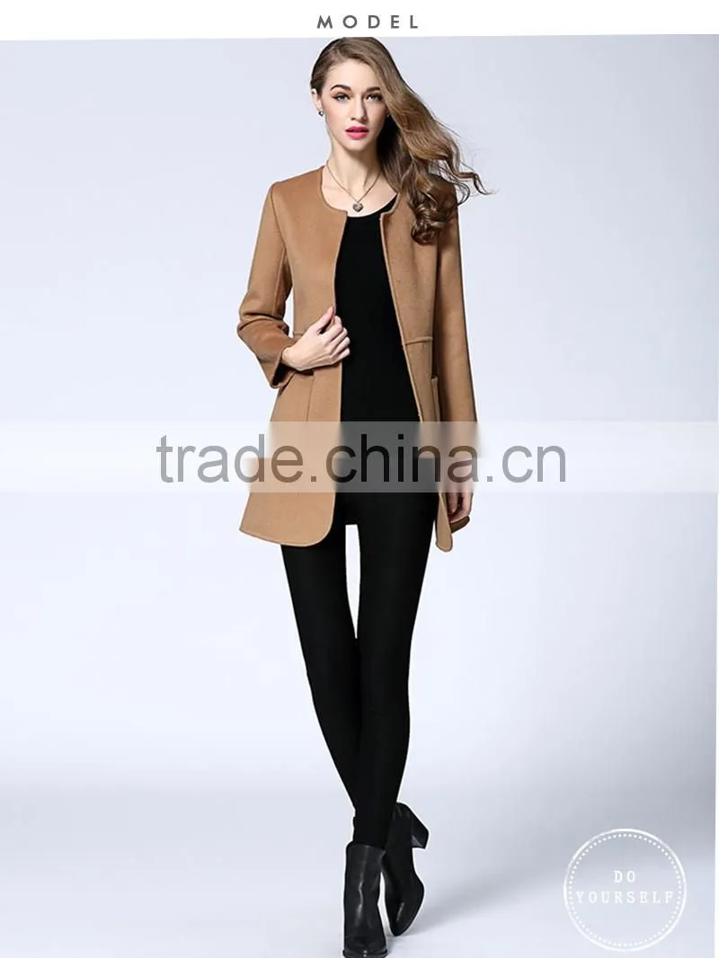 camel color factory supply hign woolen lady coat