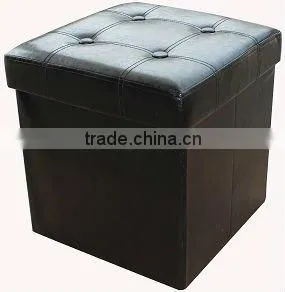 stronger!!Brown PU Leather folding storage ottoman