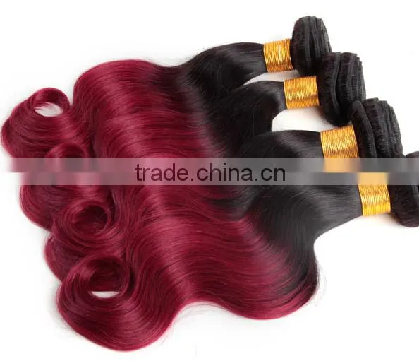 100 human hair red ombre human hair weft