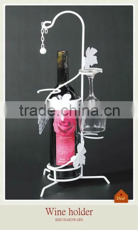 Chrome metal wine bottle holder