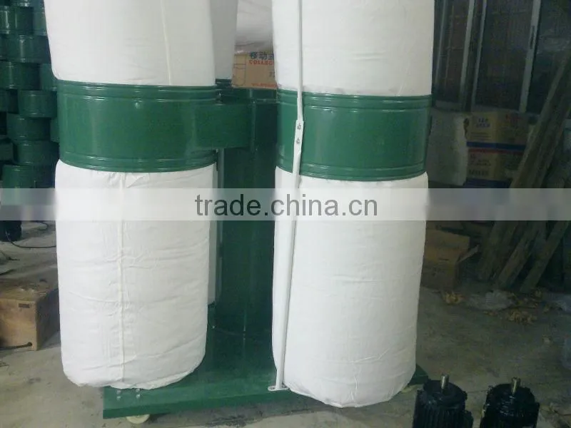 Double bags wood dust extraction device dust collector