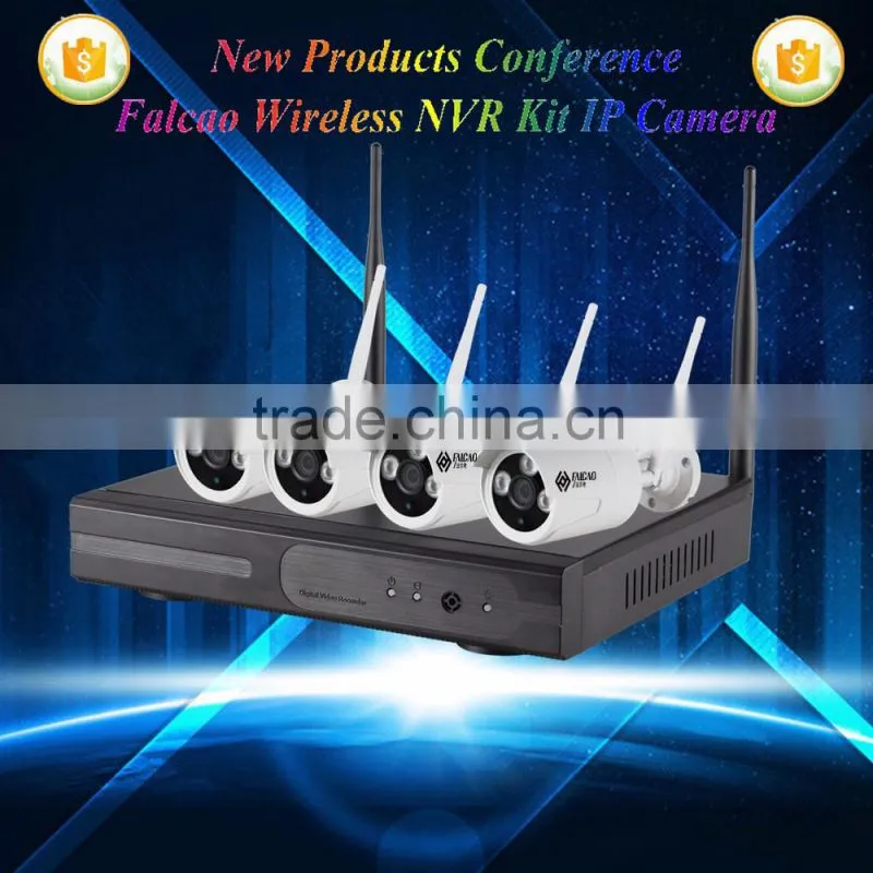 2016 Hot Sale Full HD Alarm System WiFi Bullet IP Camera 8 CH NVR KIT