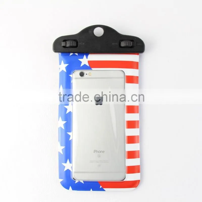 New design the Stars and the Stripes Eco-Friendly PVC waterproof phone bag
