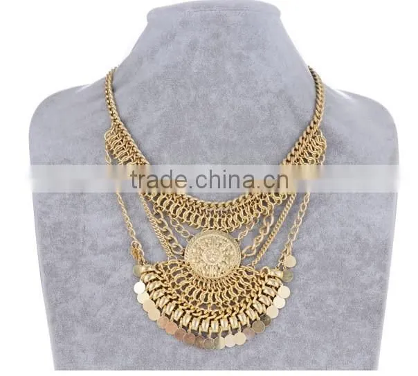 European and American high-end 2 color fashion jewelry pendant chain accessories Multilayer Necklace for woman