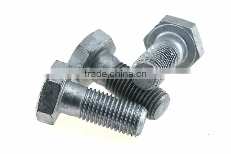 DIN960 coarse metal toggle hex bolt and washer and nut