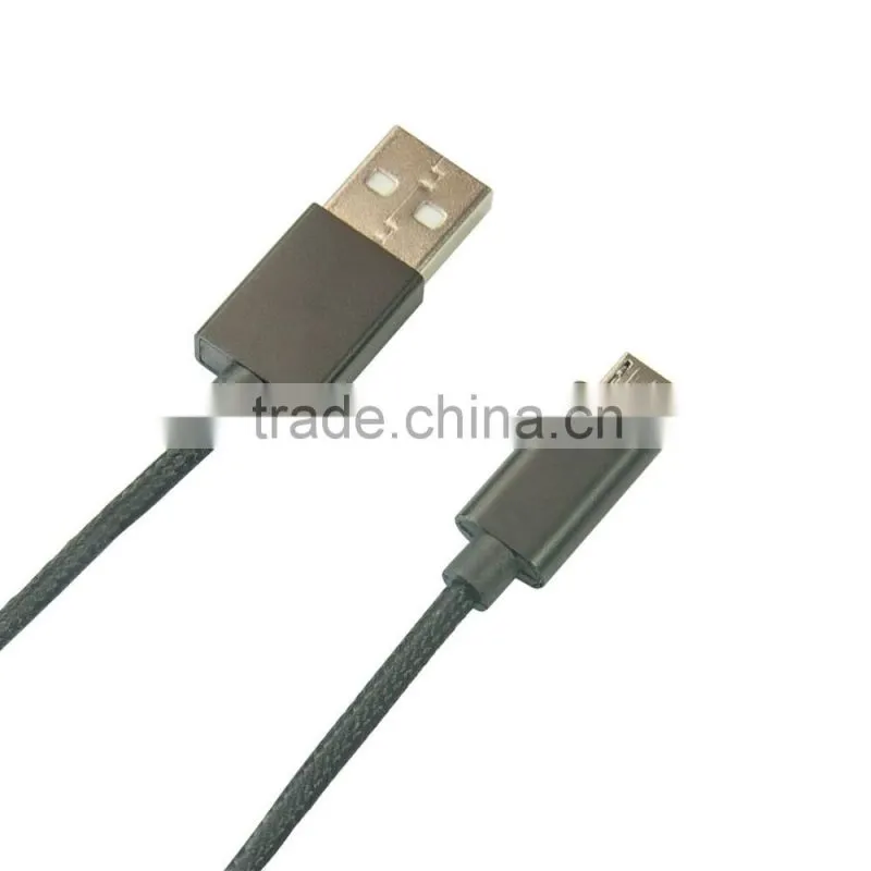 Black White Micro Nylon Braided Durable Data Transfer Charging Micro USB Cable for Android Mobile Phone