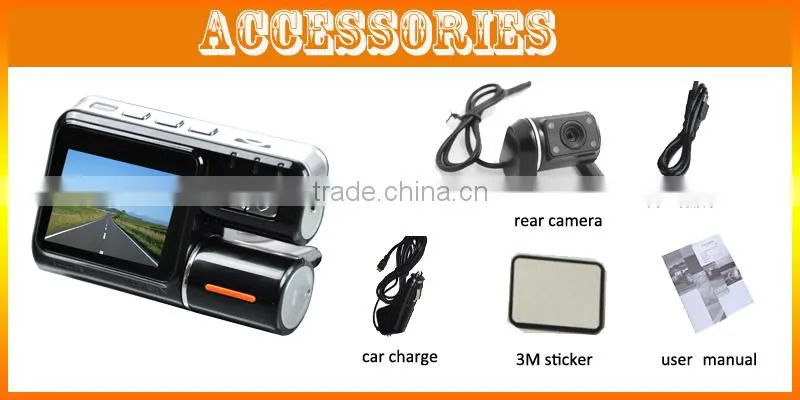 hd car camera with reversing camera for car dvr / car black box dvr