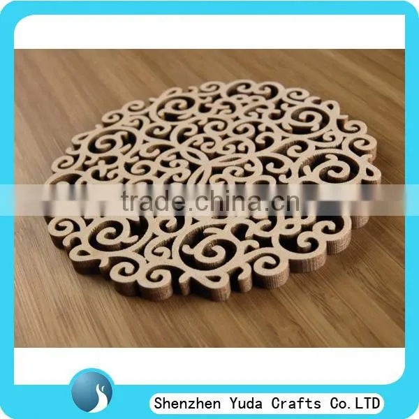 laser cut cork coaster plywood Round wooden Tea / Coffee Cup Coaster