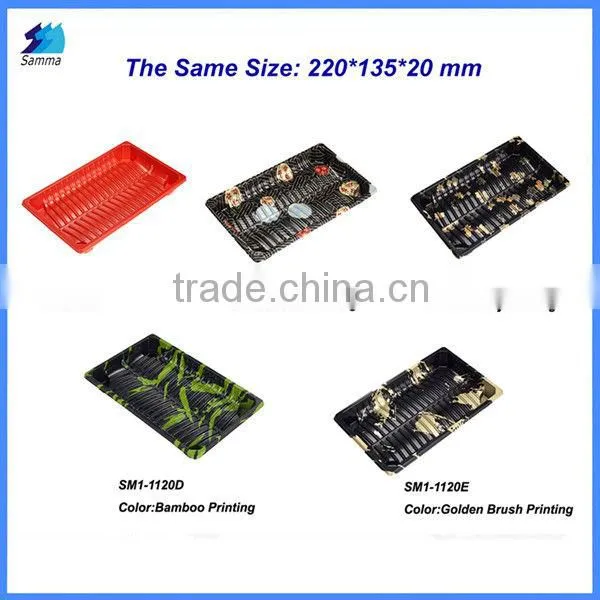SM1-1205RD custom disposable plastic food packaging containers with OPS cover