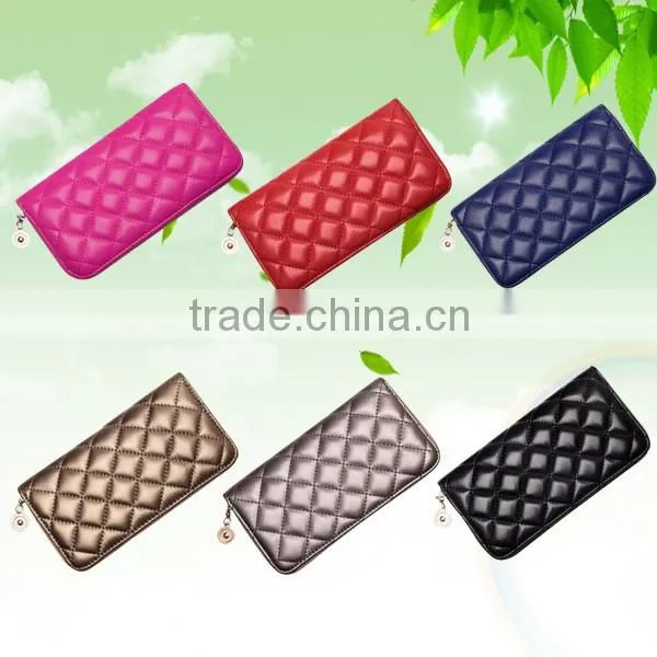 2015 very popular embroidery PU wallet with high quality for woman